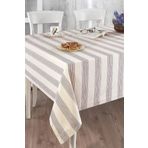 Ödel Home Buldan Kumaşı Çizgi Desenli Masa Örtüsü Bordo 140 x 240