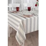 Ödel Home Buldan Kumaşı Çizgi Desenli Masa Örtüsü Siyah 140 x 180