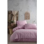 Ödel Home Fitilli Çizgi Desenli Nevresim Takımı Pembe 200 x 220