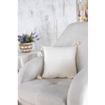 Ödel Home Fitilli Çizgi Desenli Ponponlu Dekoratif Kırlent Naturel 40 x 40