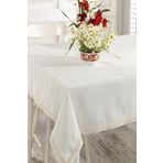Ödel Home Kalın Buldan Kumaşı İnce Dantelli Masa Örtüsü Naturel 140 x 240