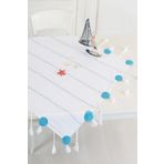 ÖDEL HOME Motifli Ajurlu İşlemeli Masa Örtüsü Turkuaz 90 x 90