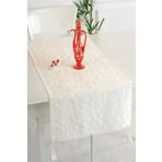 Ödel Home Püsküllü Dantelli İşlemeli Runner Krem 50 x 130