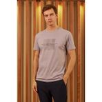 Odelon Erkek Comfort Fit Baskılı Pamuklu Tişört Gri Self Observation MARS11 - XXL
