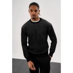 Odelon Erkek Regular Fit Vanize Örgü Pamuklu Bisiklet Yaka Siyah Triko Kazak - 2XL