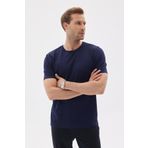 odelon Lımıted Düz Kısa Kollu Rayon Erkek Lacivert Triko Tişört