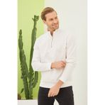 odelon Yarım Fermuarlı Erkek Ekru Sweatshirt