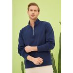 odelon Yarım Fermuarlı Erkek Lacivert Sweatshirt