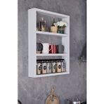 ODESSIA 3 Katlı Duvar Rafı 43×60 Cm – Mutfak Baharatlık ve Kupa Düzenleyici, Banyo Ve Salon Dekor Rafı - Beyaz