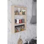 ODESSIA 3 Katlı Duvar Rafı 43×60 Cm – Mutfak Baharatlık ve Kupa Düzenleyici, Banyo Ve Salon Dekor Rafı - Sonoma Sonomo