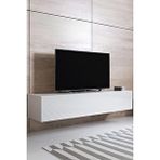 ODESSIA Modern Tv Ünitesi Duvara Monte Kapaklı Tv Sehpası Minimal Salon Raflı Depolama Ünitesi Beyaz 160cm