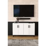 ODESSIA Vıctory Modern Beyaz Tv Ünitesi – 4 Kapaklı Çok Amaçlı Konsol Dolap ,tv Sehpası, Tv Dolap 120 cm