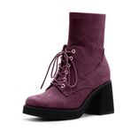 Odetina Kadın Gotik Perçinli Bot Kayışlı ve Düşük Topuklu Tokalı Kısa Çizme, Burgundy Bordo, 39 EU