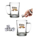 ODİ HOME 2 Adet Büyük Boy Renkli Baskılı Cam Bira Bardağı 600 ml