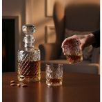 Odi Home Cam Karaf Sürahi ve 2'li 300 ml Bardak Seti Su Meşrubat Viski Şişesi 1200 ml - Beyaz