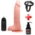 Odins Shop 20,5 cm Belden Bağlamalı Oynar Başlı Titreşimli Vibratör Penis
