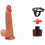 Odins Shop 26 cm Belden Bağlamalı İçi Dolu Titreşimli Büyük Strapon Penis
