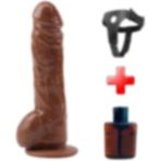 Odins Shop Odinsshop 22,8 Cm Belden Bağlamalı Titreşimli Melez Vibratör Dildo Penis
