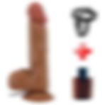 Odins ShopBelden Bağlamalı 21,8 cm Çift Katmanlı Gerçekçi Titreşimli Dildo Vibratör Penis