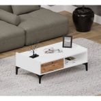 Odıon Orta Sehpa -Modern Ceviz&beyaz Renk Salon Sehpası - ATLANTİK ÇAM