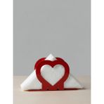 Odmek Kalp Figürlü Metal Peçetelik –masaüstü Peçete Tutucu (16×10×4 Cm) - Kırmızı