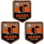 ODSS Mars Explorer Uzay Hayranları ABD NASA İşlemeli Yama Amblemi Askeri Manevi Yamaları Kanca ve Halka Rozetler Aplikler 8,8 x 6,8 cm Paket 3 Parça