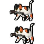 ODSS Sevimli Kedi Bıçaklı 3D PVC Kauçuk Yama, Kedi Isırığı Bıçağı Komik Karikatür Taktik Kol Bandı Rozetleri Amblem Aplike (f)