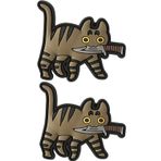 ODSS Sevimli Kedi Bıçaklı 3D PVC Kauçuk Yama, Kedi Isırığı Bıçağı Komik Karikatür Taktik Kol Bandı Rozetleri Amblem Aplike (h)