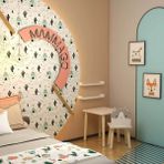 Odun Concept Doğal Ahşap Çocuk Aktivite Masa ve Sandalye Takımı - Kedi - Renkli
