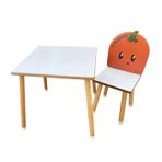 Odun Concept Portakal Doğal Ahşap Çocuk Aktivite Masa ve MDF