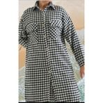 Oduncu Tam Boy Elbise - 2XL - Kareli
