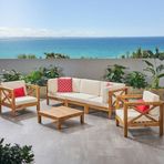 Oduns Ahşap 3+1+1 Çapraz Bahçe Balkon Teras Oturma Grubu