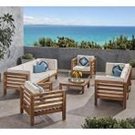 Oduns Homelos 3+3+1+1 Bahçe Balkon Teras Ahşap Oturma Grubu