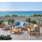 Oduns Nora 2+1+1 Bahçe Balkon Teras Ahşap Oturma Grubu