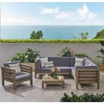 Oduns Perlina Antrasit Bahçe Balkon Teras Ahşap Köşe ve Tekli Koltuk