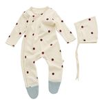 Odziezet Bebek Ayaklı Uyku Tulumları Yenidoğan Pijama Şapkalı Kıyafetler Pamuk Uzun Kollu Tulum Bebek Kız Erkek Çocuk Pijaması Bebek Büyütme ve Şapka 3-24 Ay, Kayısı 2, 6-9 Months