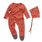 Odziezet Bebek Ayaklı Uyku Tulumları Yenidoğan Pijama Şapkalı Kıyafetler Pamuk Uzun Kollu Tulum Bebek Kız Erkek Çocuk Pijaması Bebek Büyütme ve Şapka 3-24 Ay, kestane, 9-12 Months