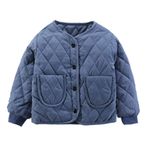 Odziezet Bebek Kapitone Kışlık Palto Küçük Çocuk Uzun Kollu Mont Erkek Kız Hafif Dış Giyim Giysiler Çocuk Pamuk Astarlı Kar Kıyafeti Kıyafetleri Çocuk Kış Orta Sezon Dolgulu Ceket 3-8 Yaş, Mavi Gri, 7-8 Years