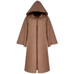 Odziezet Çocuk Kapüşonlu Pelerin Pelerin Uzun Panço Elbise Fantezi Elbise Cadılar Bayramı Kostümü 4-13 Yaş, Kahve, 10-11 Years(Length:95CM/37.4")