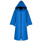 Odziezet Çocuk Kapüşonlu Pelerin Pelerin Uzun Panço Elbise Fantezi Elbise Cadılar Bayramı Kostümü 4-13 Yaş, mavi, 8-9 Years(Length:87CM/34.3")