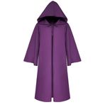 Odziezet Çocuklar Kapüşonlu Pelerin Pelerin Uzun Panço Robe Süslü Elbise Cadılar Bayramı Kostüm 4-13 Yaş, mor, 10-11 Years(Length:95CM/37.4")