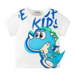 Odziezet Erkek Bebek Dinozor Kısa Kollu Tişört Bebek Dino Üst Çocuk Sevimli Çizgi Film Tişört Çocuk Tişörtleri Yaz Kıyafetleri Günlük Doğum Günü Yumuşak Giysiler Yaş 2-9 Yaş, beyaz, 100