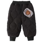 Odziezet Erkek Bebek Kız Kış Pantolonu Üniseks Tek Renk Eşofman Altı Çocuk Ayarlanabilir Pullu Eşofman Altı Çocuk Sevimli Ayı Pantolonu Kalın Termal Polar Pantolon 2-7 Yaş, siyah 02, 4-5 Years