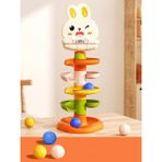 Oein Montessori Bebek Oyuncaklar Yuvarlanan Top Kazık Kule Parmak Beceri Eğitimi Eğitim Geliştirme Oyunları Babyrotating Istifleme Kulesi Toycolor: 3 Katman Tavşan (Yurt Dışından) - Kutu Oyunları