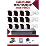 OEM 12 Kameralı Hd Set - 5mp Sony Lensli Full Hd Renkli Görüşlü Güvenlik Kamerası Sistemi