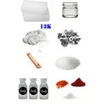 OEM 13K Mum Yapım Başlangıç Seti 1kg Parafin Kavanoz 3 Esans 3 Boya Fitiller Stearin Evde Mum Yapımı