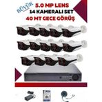 OEM 14 Kameralı Hd Büyük Kasa Set - 5mp Sony Lensli Full Hd Gece Görüşlü Güvenlik Kamerası Sistemi