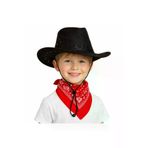 OEM 1766574360641 Çocuk Kovboy Şapka Siyah Ve Kırmızı Bandana Seti