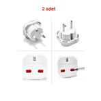 OEM 2 Adet Ingiliz Fiş Adaptör Çevirici Ingiliz-türk Çevirici Priz Adaptör