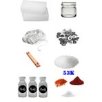 OEM 53K Mum Yapım Başlangıç Seti 500GR Parafin Kavanoz 3 Esans 3 Boya Fitiller Stearin Evde Mum Yapımı - 1